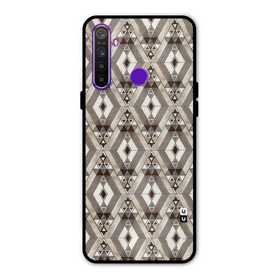 Brown Abstract Design Metal Back Case for Realme 5