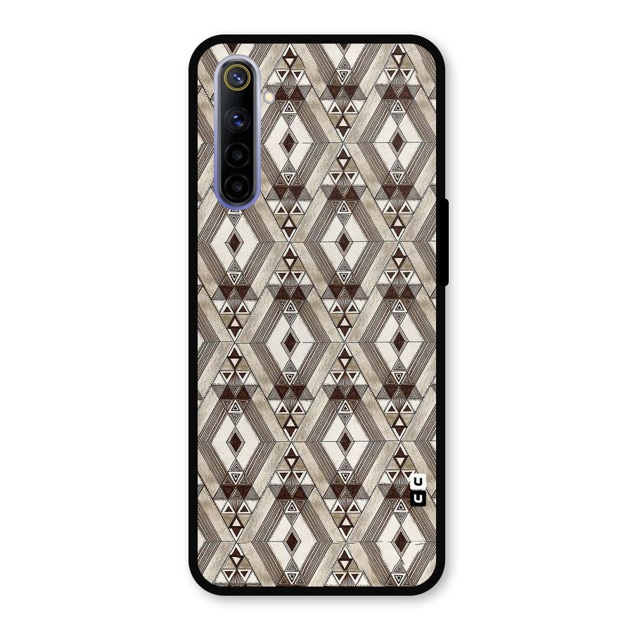 Brown Abstract Design Metal Back Case for Realme 6