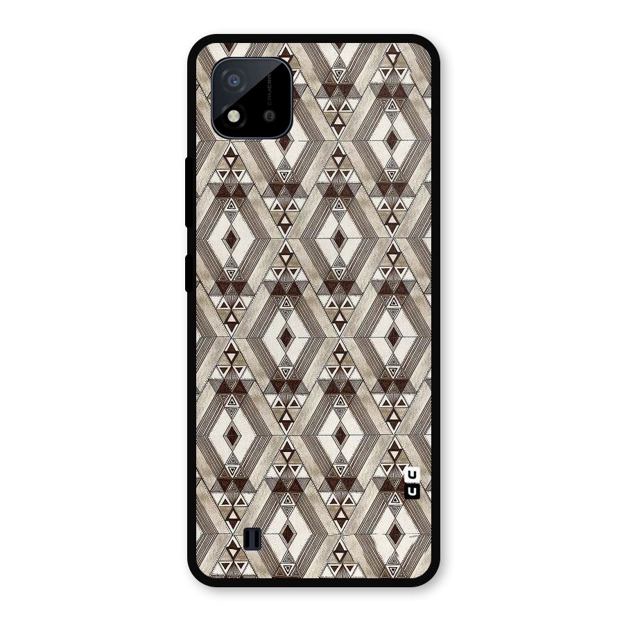 Brown Abstract Design Metal Back Case for Realme C11 2021