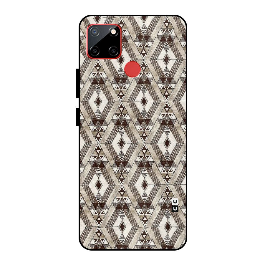 Brown Abstract Design Metal Back Case for Realme C12