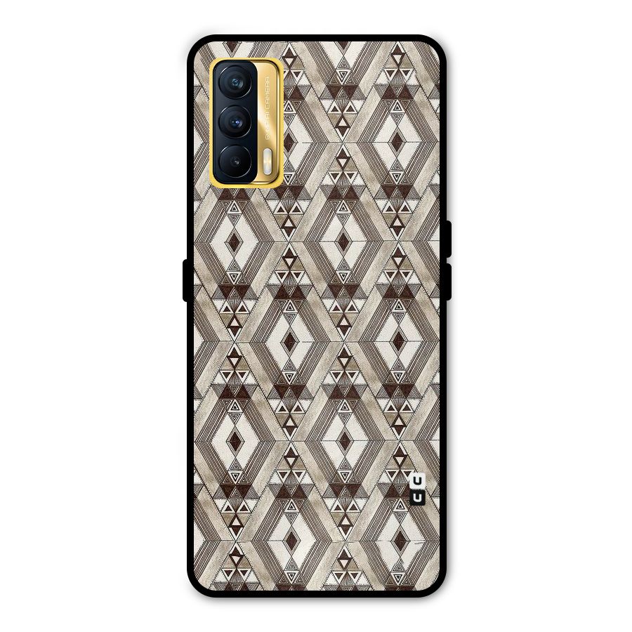 Brown Abstract Design Metal Back Case for Realme X7