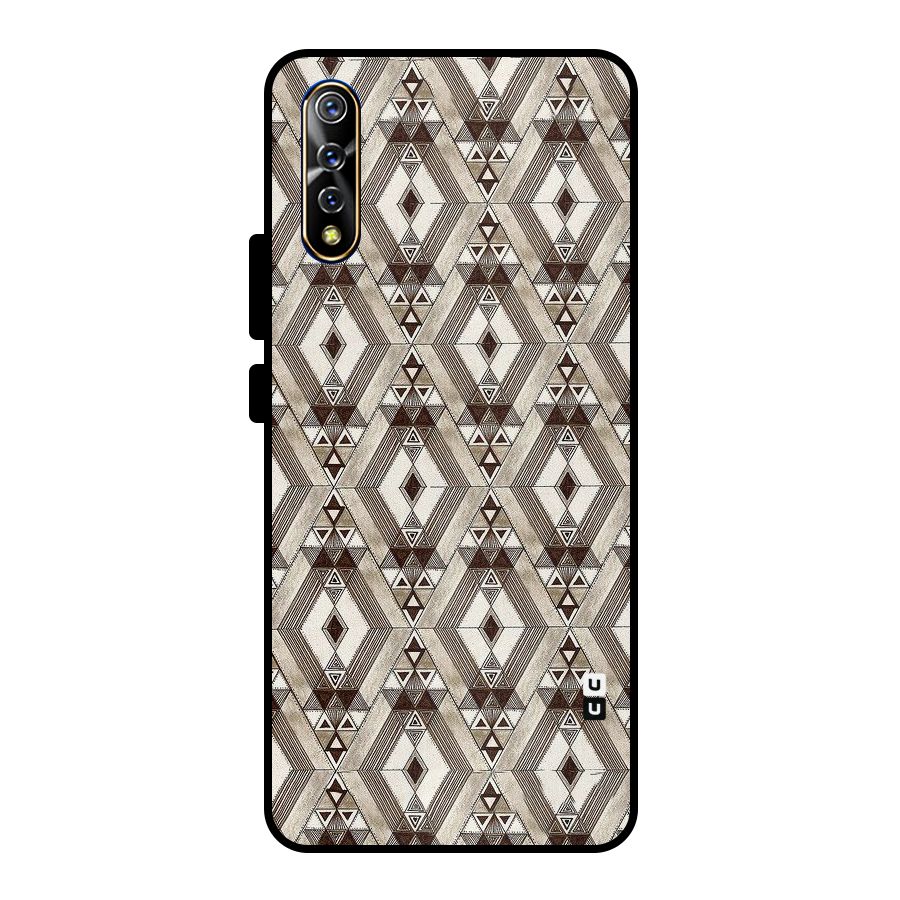 Brown Abstract Design Metal Back Case for Vivo S1