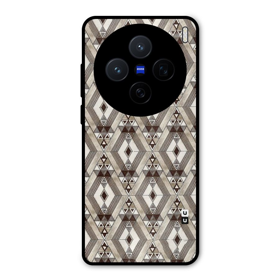 Brown Abstract Design Metal Back Case for Vivo X200