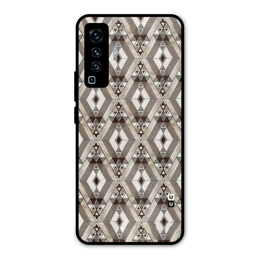 Brown Abstract Design Metal Back Case for Vivo X50