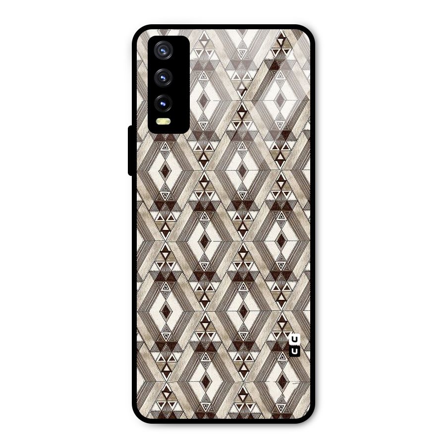 Brown Abstract Design Metal Back Case for Vivo Y20g
