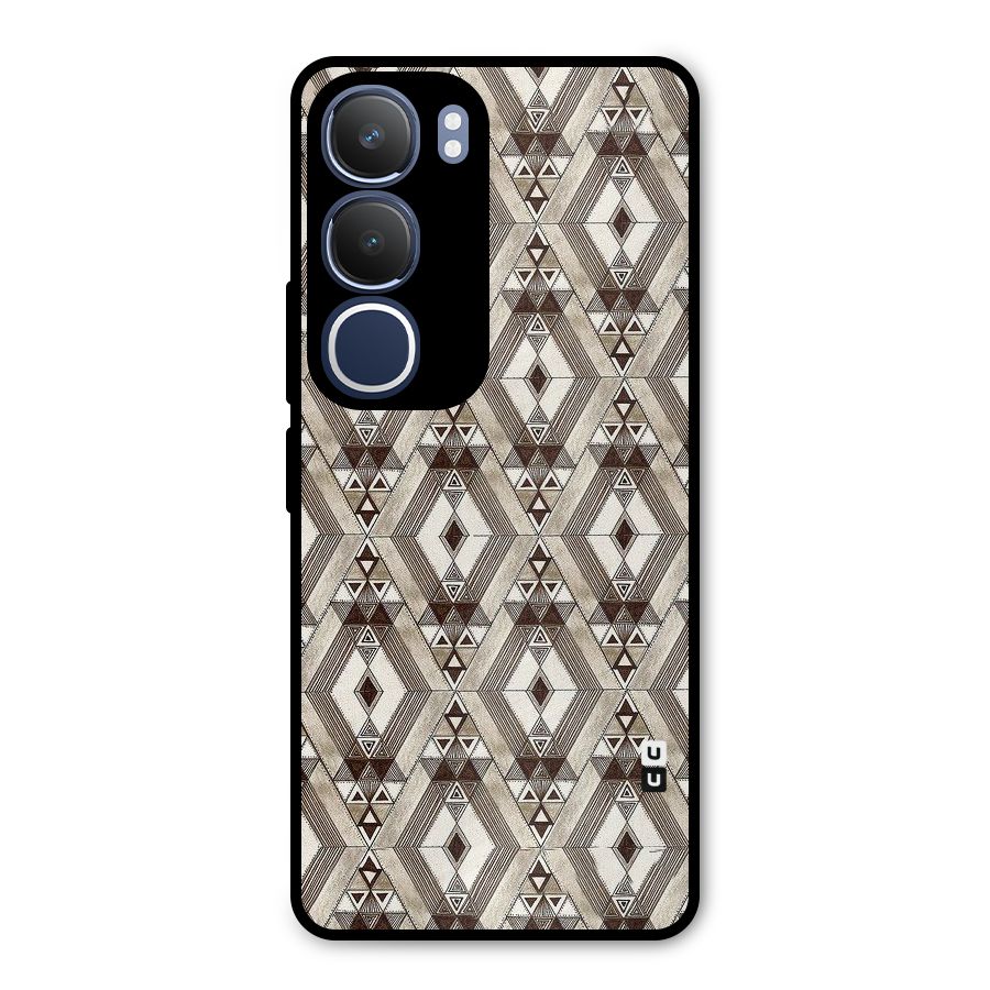 Brown Abstract Design Metal Back Case for Vivo Y29