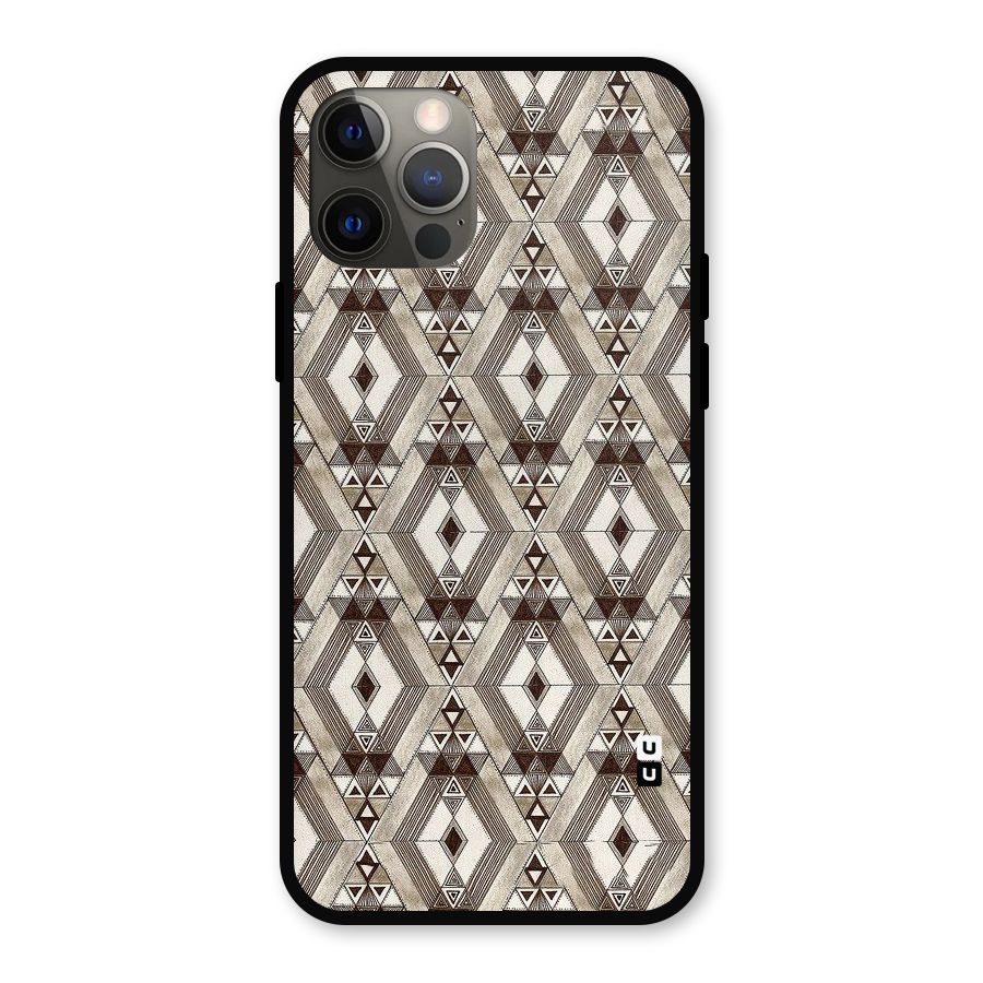Brown Abstract Design Metal Back Case for iPhone 12 Pro