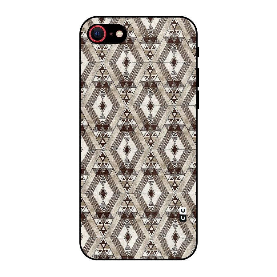 Brown Abstract Design Metal Back Case for iPhone 7
