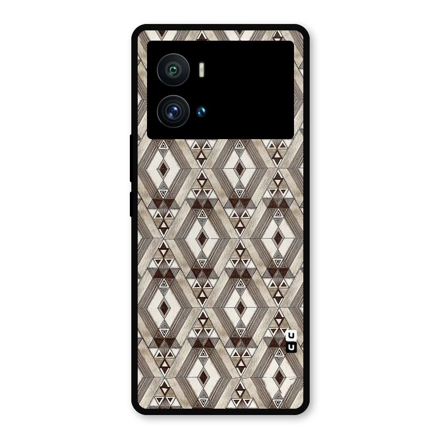 Brown Abstract Design Metal Back Case for iQOO 9 Pro
