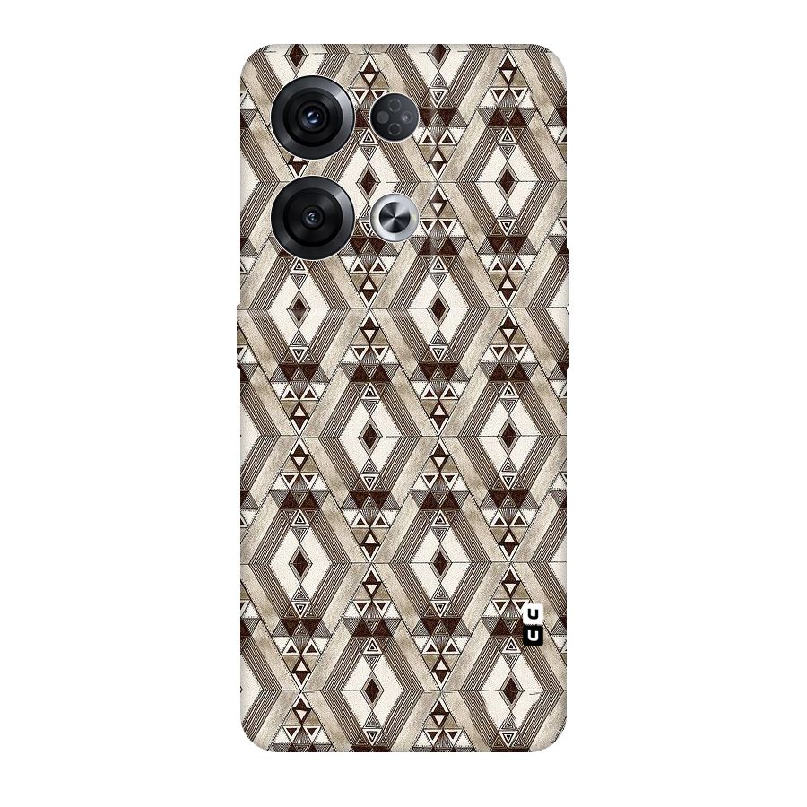 Brown Abstract Design Original Polycarbonate Back Case for Oppo Reno8 Pro 5G