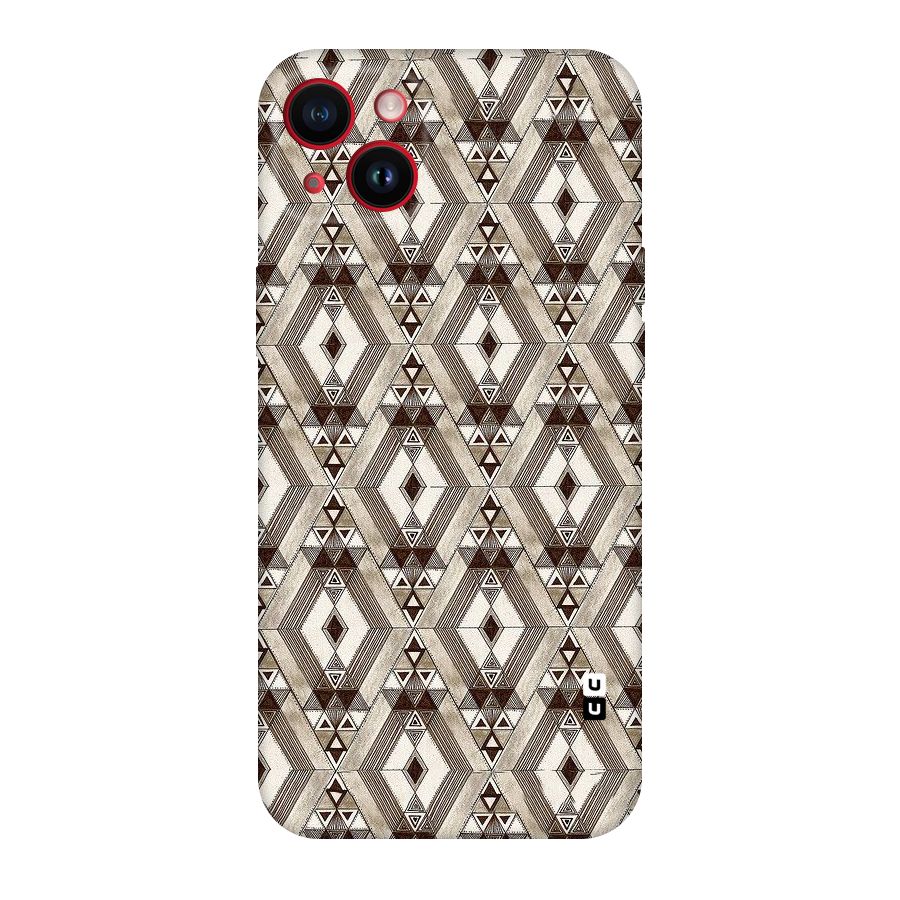 Brown Abstract Design Original Polycarbonate Back Case for iPhone 14 Plus