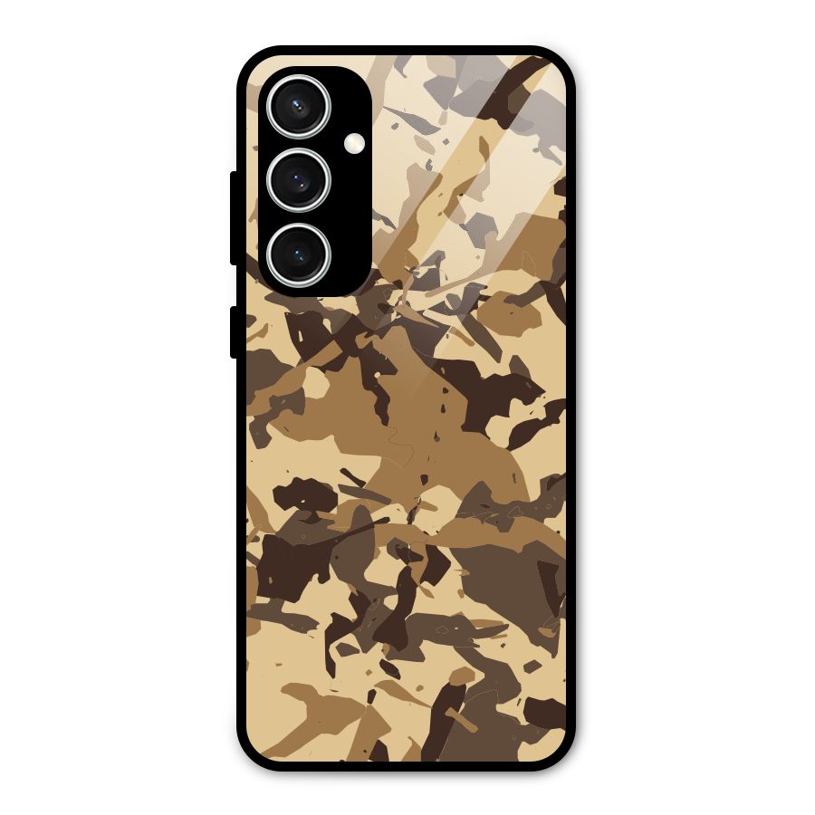 Brown Camouflage Army Glass Back Case for Galaxy S23 FE