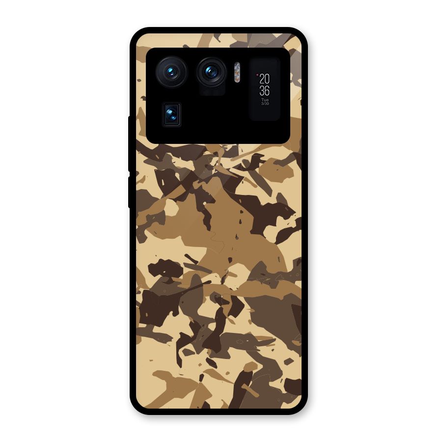 Brown Camouflage Army Glass Back Case for Mi 11 Ultra