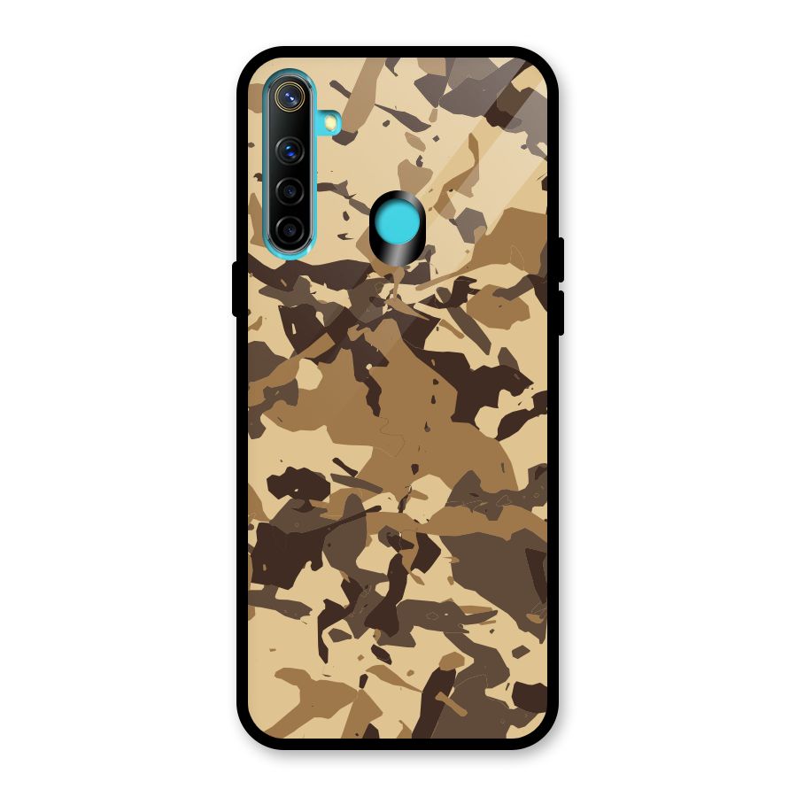 Brown Camouflage Army Glass Back Case for Realme 5