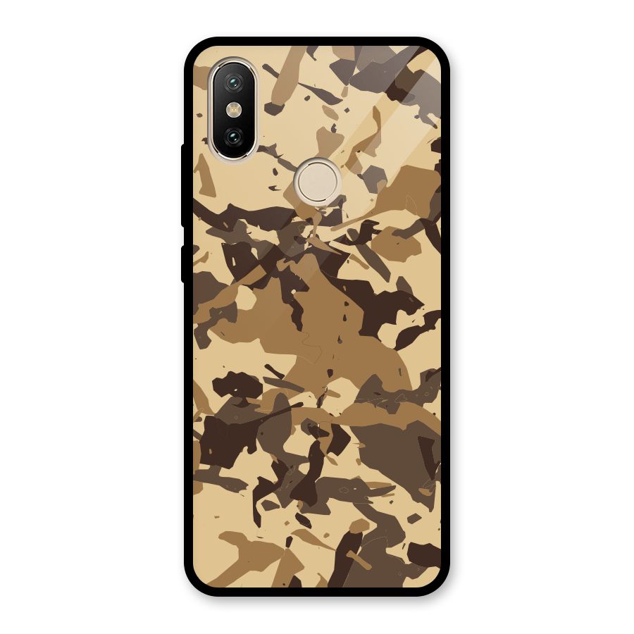 Brown Camouflage Army Glass Back Case for Redmi A2