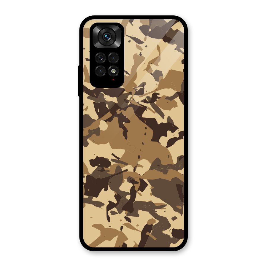 Brown Camouflage Army Glass Back Case for Redmi Note 11S