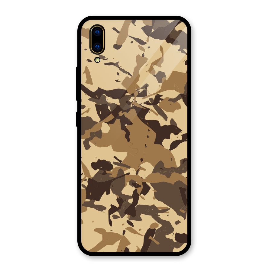 Brown Camouflage Army Glass Back Case for Vivo V11 Pro