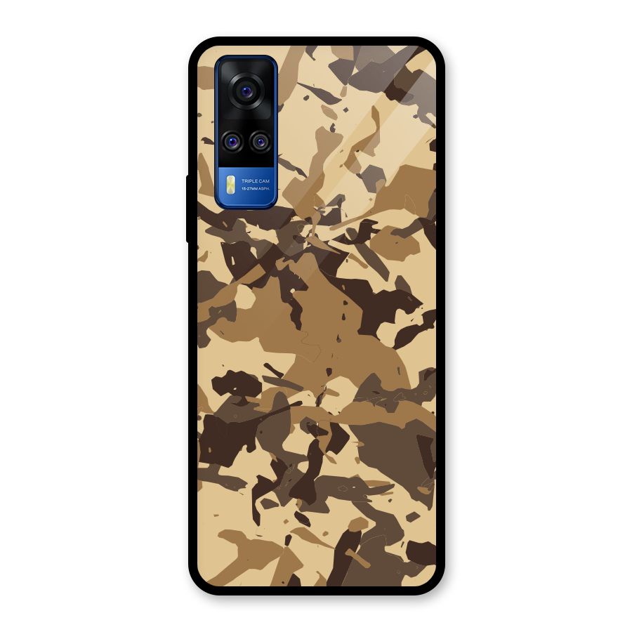 Brown Camouflage Army Glass Back Case for Vivo Y31