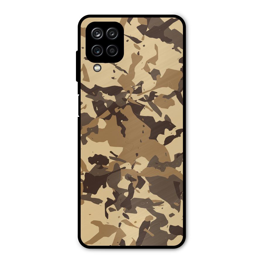 Brown Camouflage Army Metal Back Case for Galaxy A12