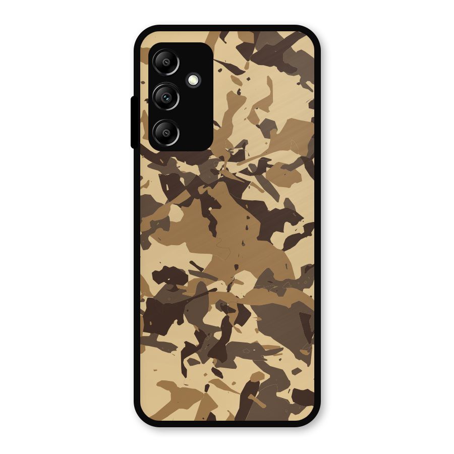 Brown Camouflage Army Metal Back Case for Galaxy A14 5G