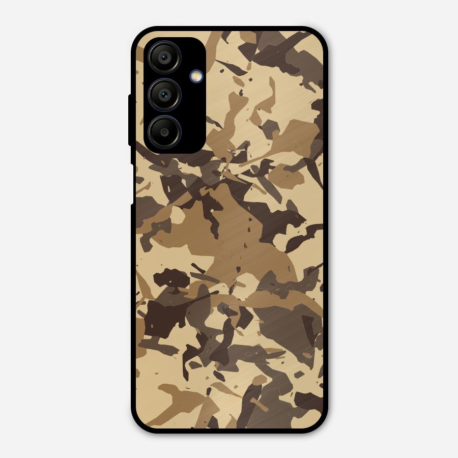 Brown Camouflage Army Metal Back Case for Galaxy A15 5G
