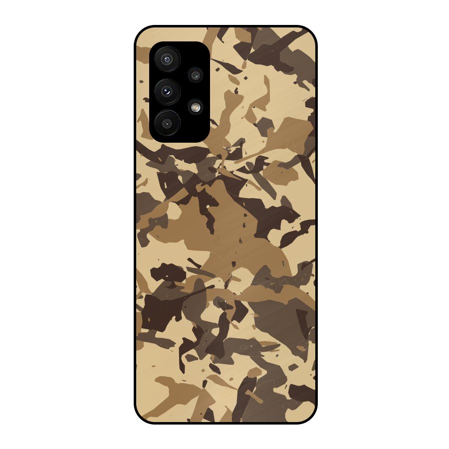 Brown Camouflage Army Metal Back Case for Galaxy A23