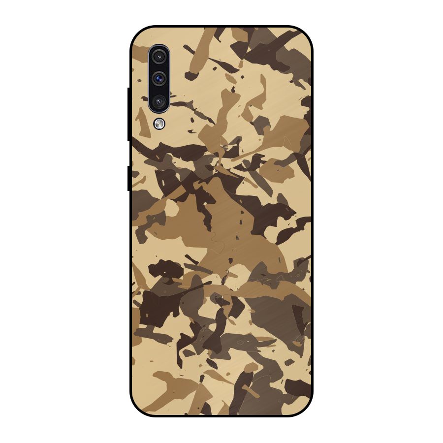 Brown Camouflage Army Metal Back Case for Galaxy A30s