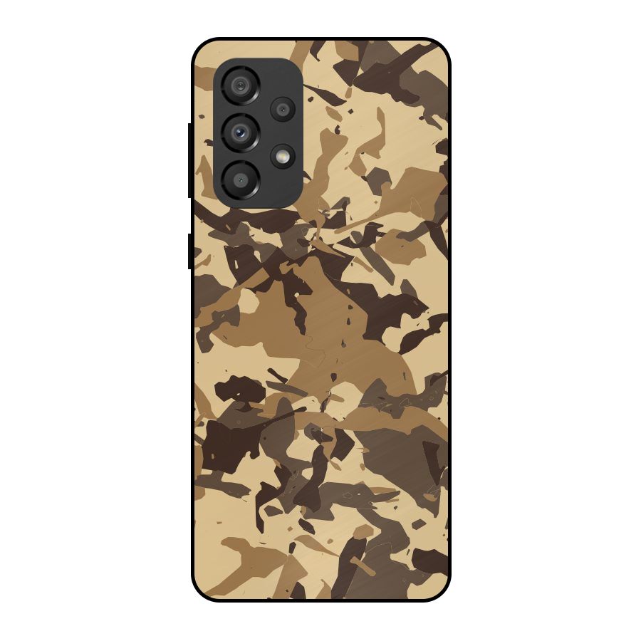 Brown Camouflage Army Metal Back Case for Galaxy A33 5G