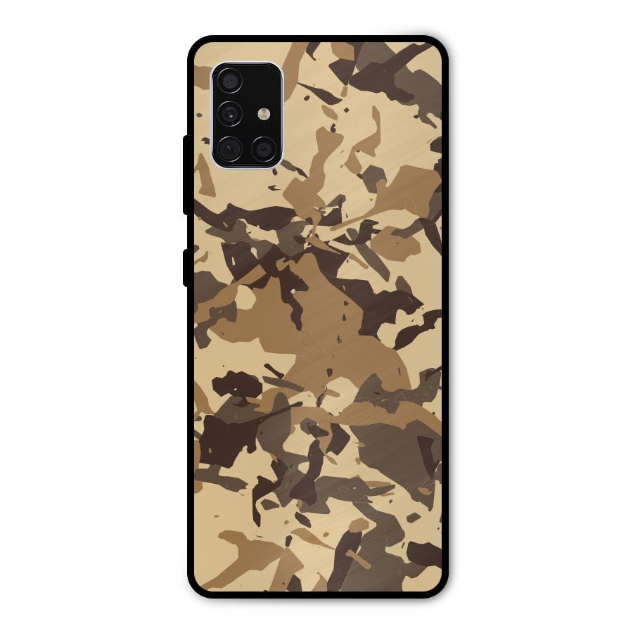 Brown Camouflage Army Metal Back Case for Galaxy A51