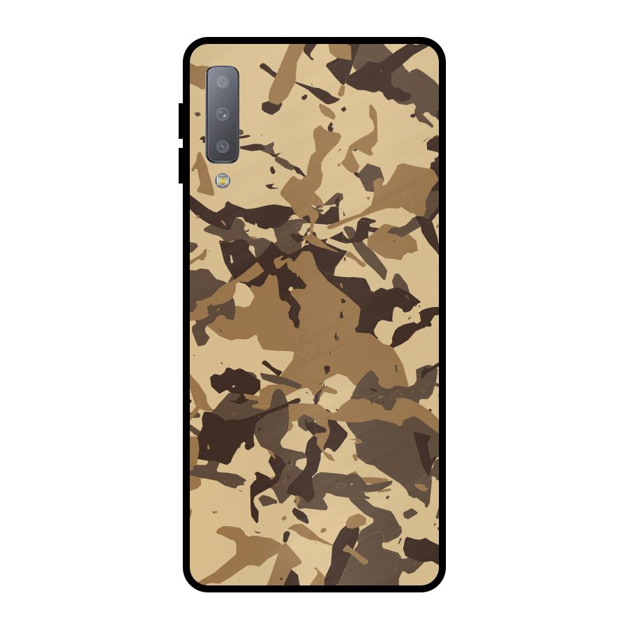 Brown Camouflage Army Metal Back Case for Galaxy A7 (2018)