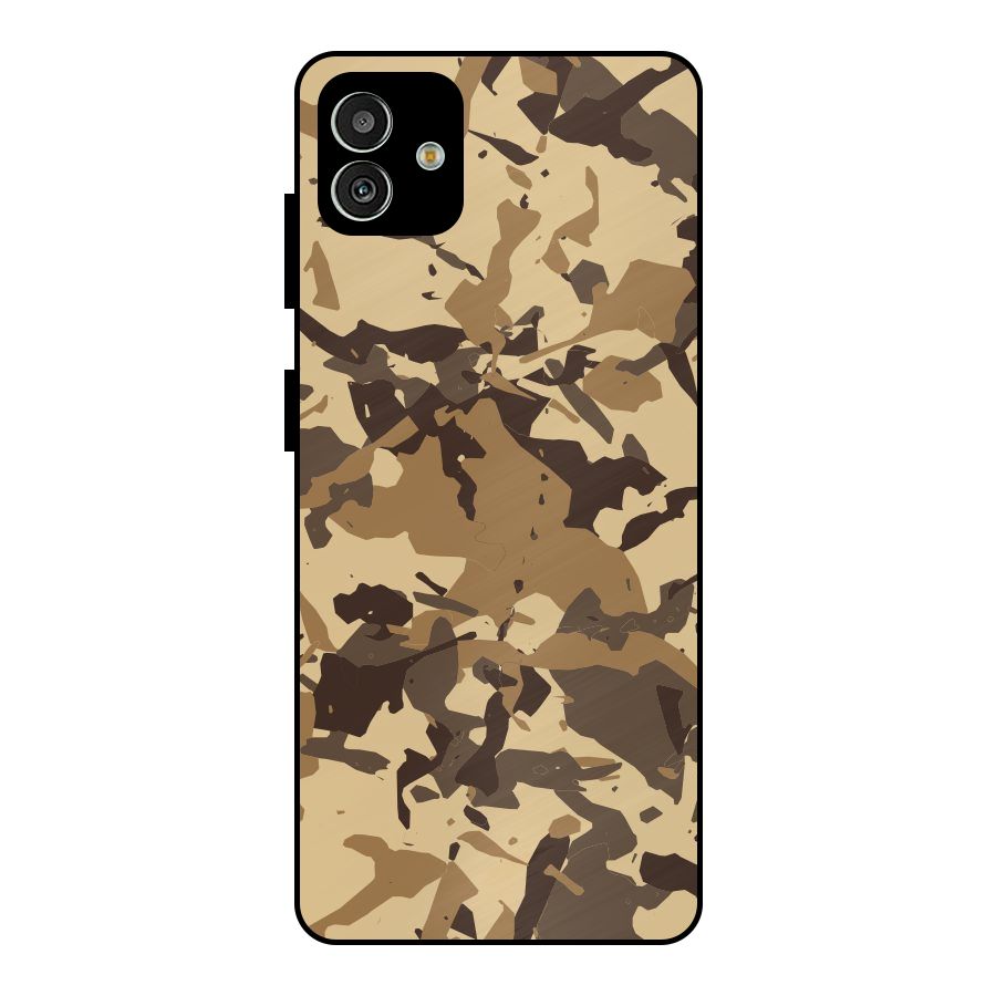 Brown Camouflage Army Metal Back Case for Galaxy M13 5G
