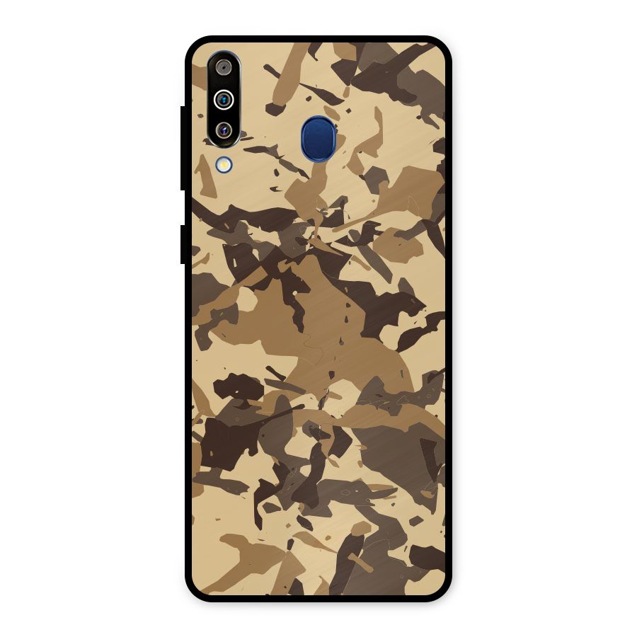 Brown Camouflage Army Metal Back Case for Galaxy M30
