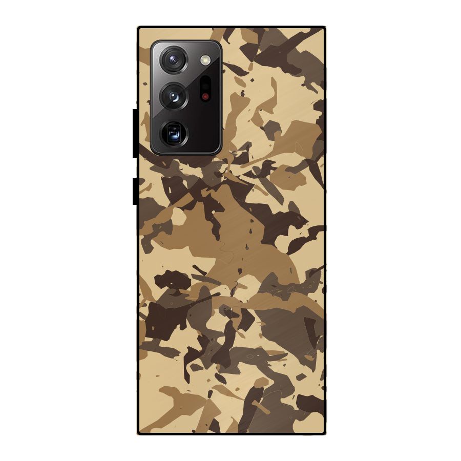 Brown Camouflage Army Metal Back Case for Galaxy Note 20 Ultra
