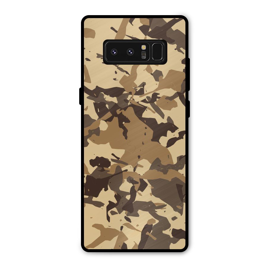Brown Camouflage Army Metal Back Case for Galaxy Note 8