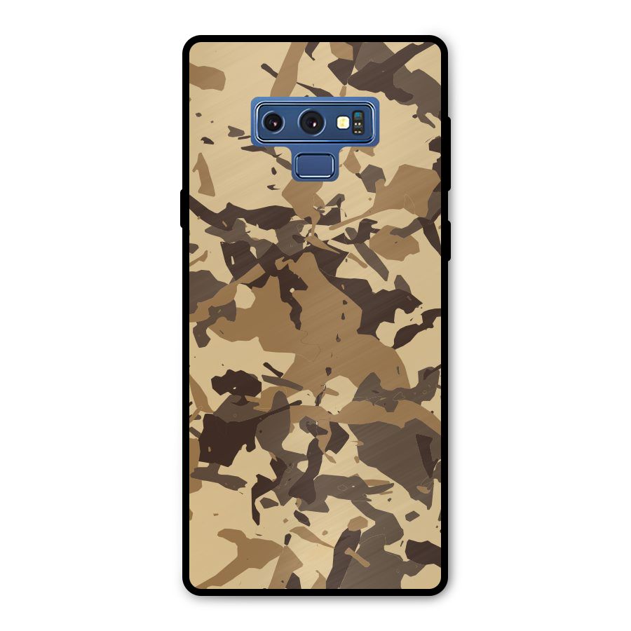 Brown Camouflage Army Metal Back Case for Galaxy Note 9