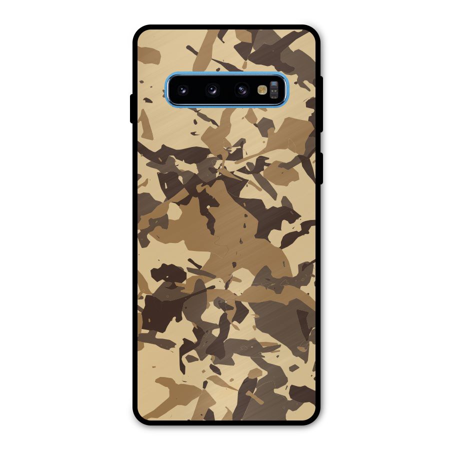 Brown Camouflage Army Metal Back Case for Galaxy S10
