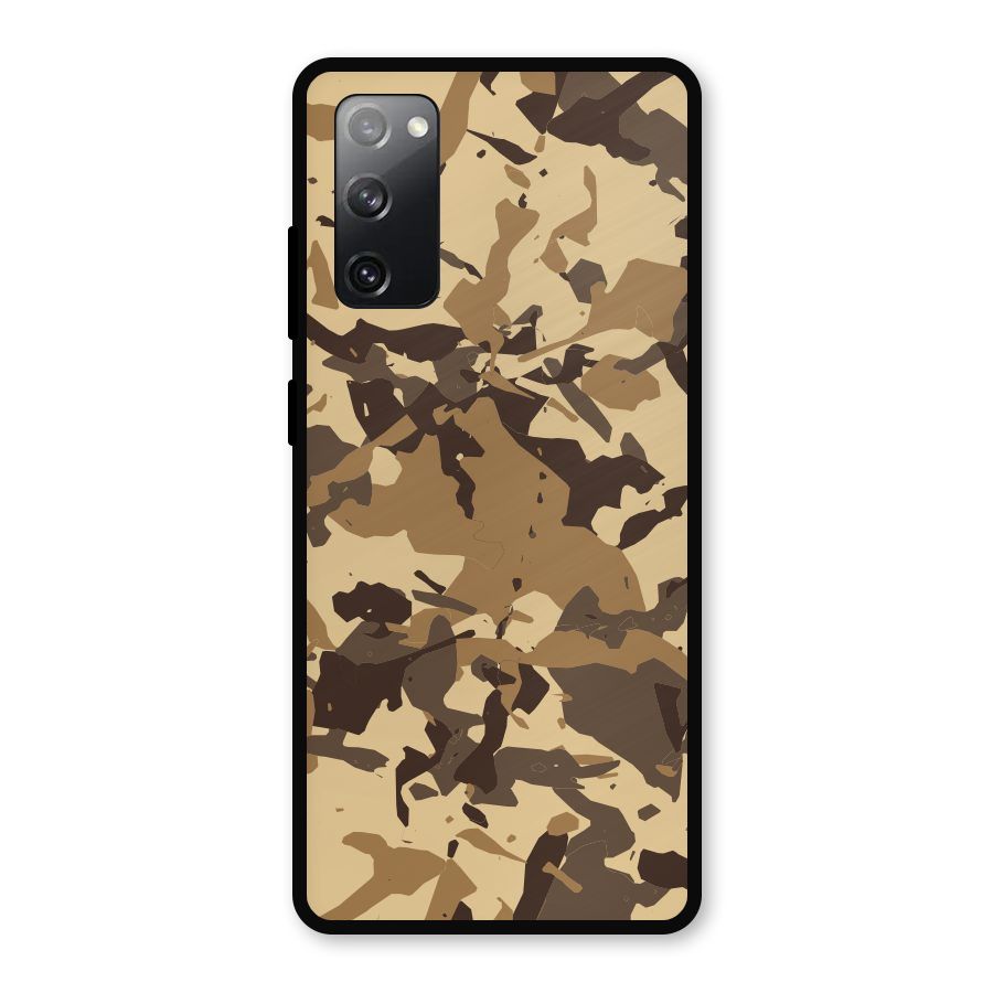 Brown Camouflage Army Metal Back Case for Galaxy S20 FE 5G