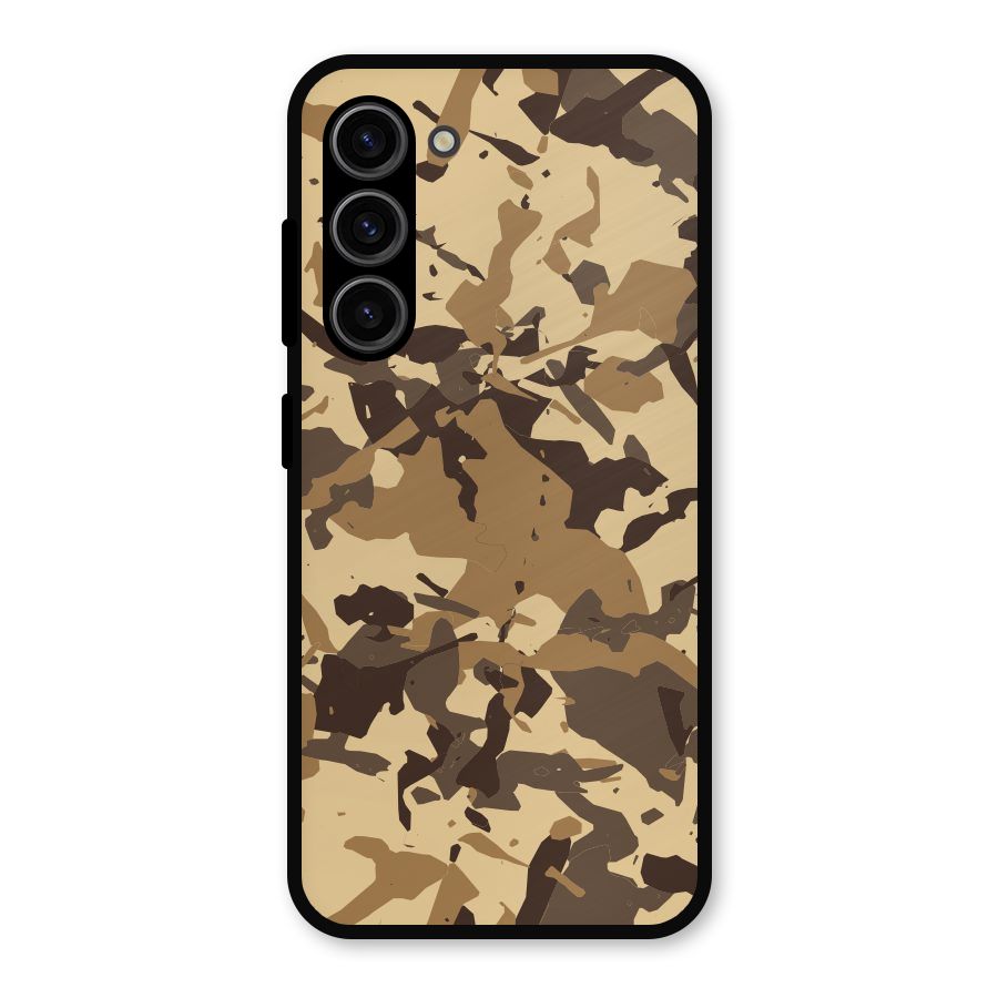 Brown Camouflage Army Metal Back Case for Galaxy S23