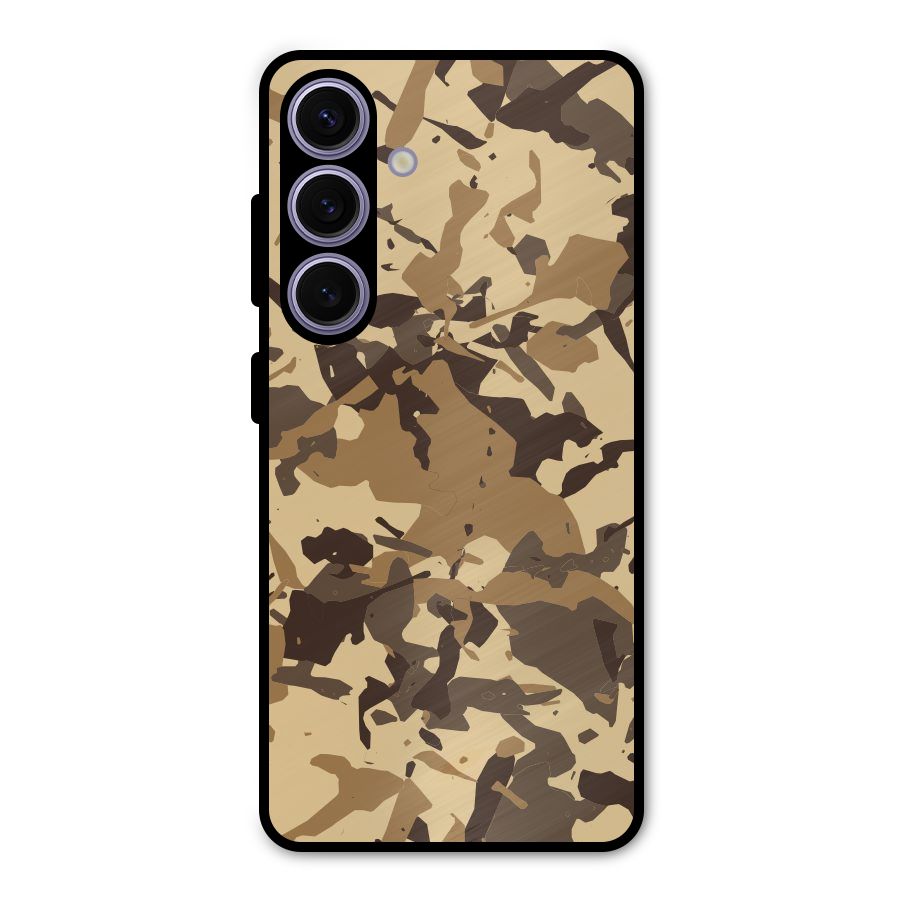 Brown Camouflage Army Metal Back Case for Galaxy S24