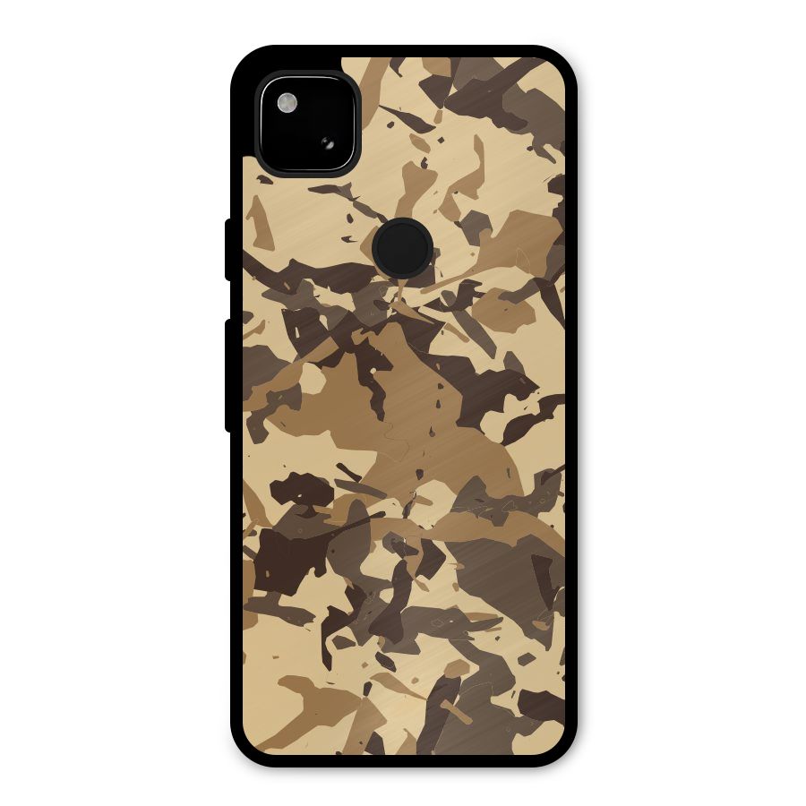 Brown Camouflage Army Metal Back Case for Google Pixel 4a
