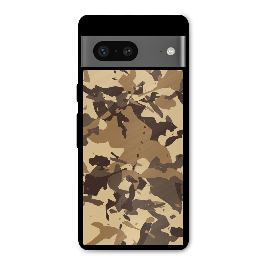 Brown Camouflage Army Metal Back Case for Google Pixel 7