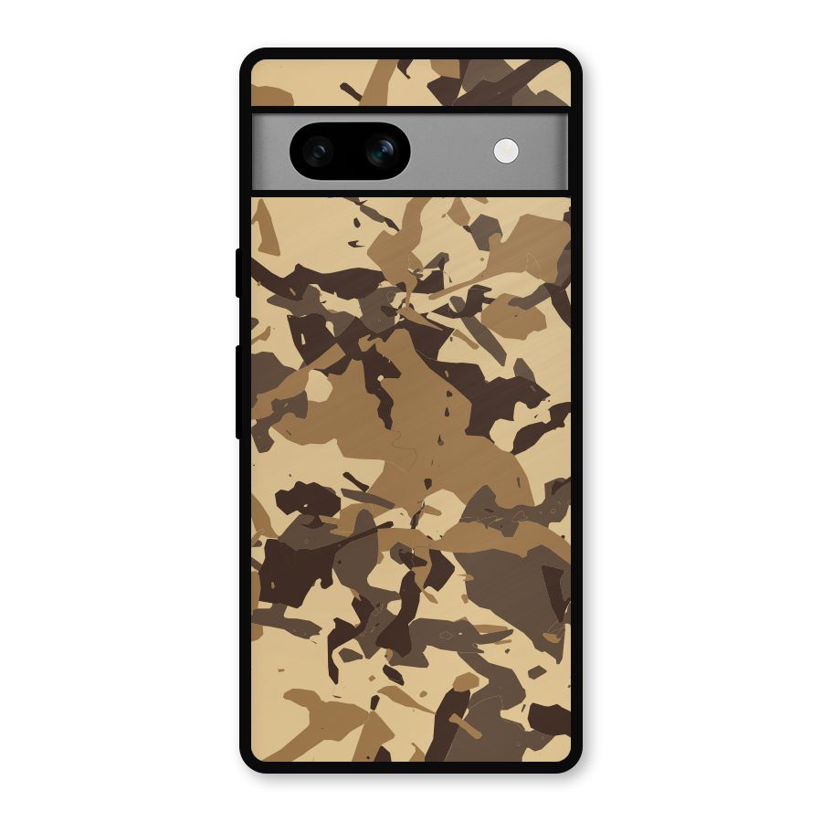 Brown Camouflage Army Metal Back Case for Google Pixel 7a
