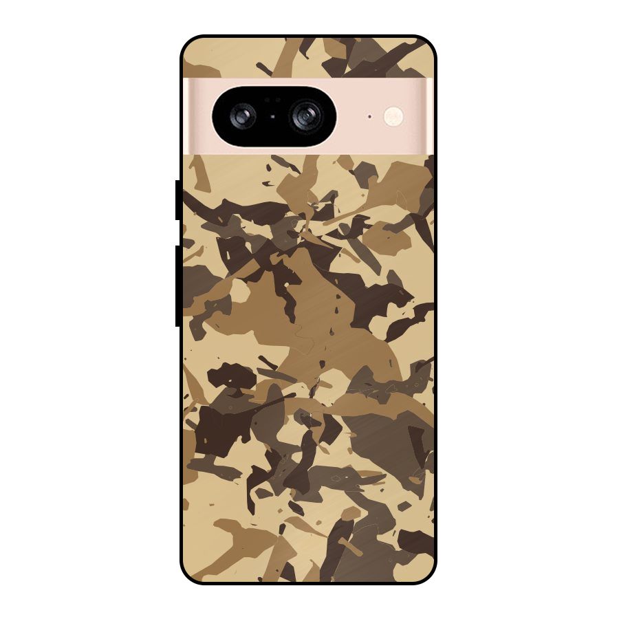 Brown Camouflage Army Metal Back Case for Google Pixel 8