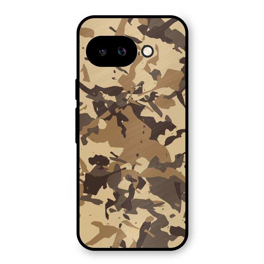 Brown Camouflage Army Metal Back Case for Google Pixel 9a