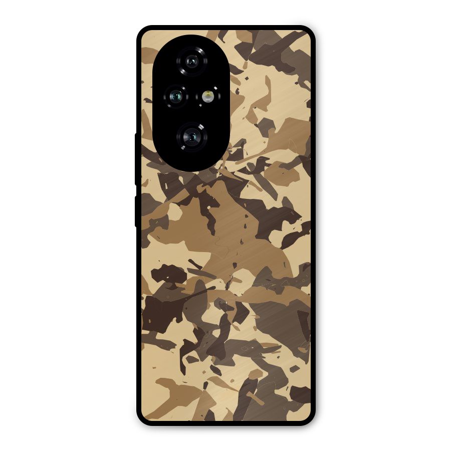 Brown Camouflage Army Metal Back Case for Honor 200 Pro