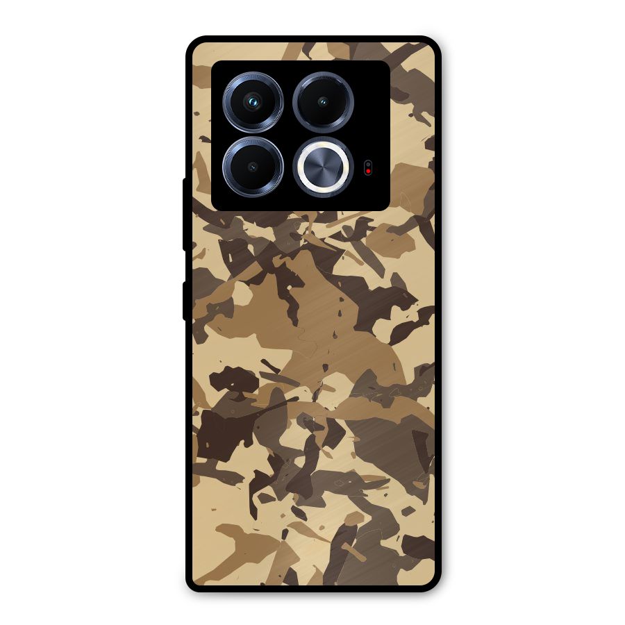 Brown Camouflage Army Metal Back Case for Infinix Note 40 5G