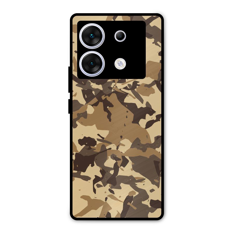Brown Camouflage Army Metal Back Case for Infinix Zero 30 5G
