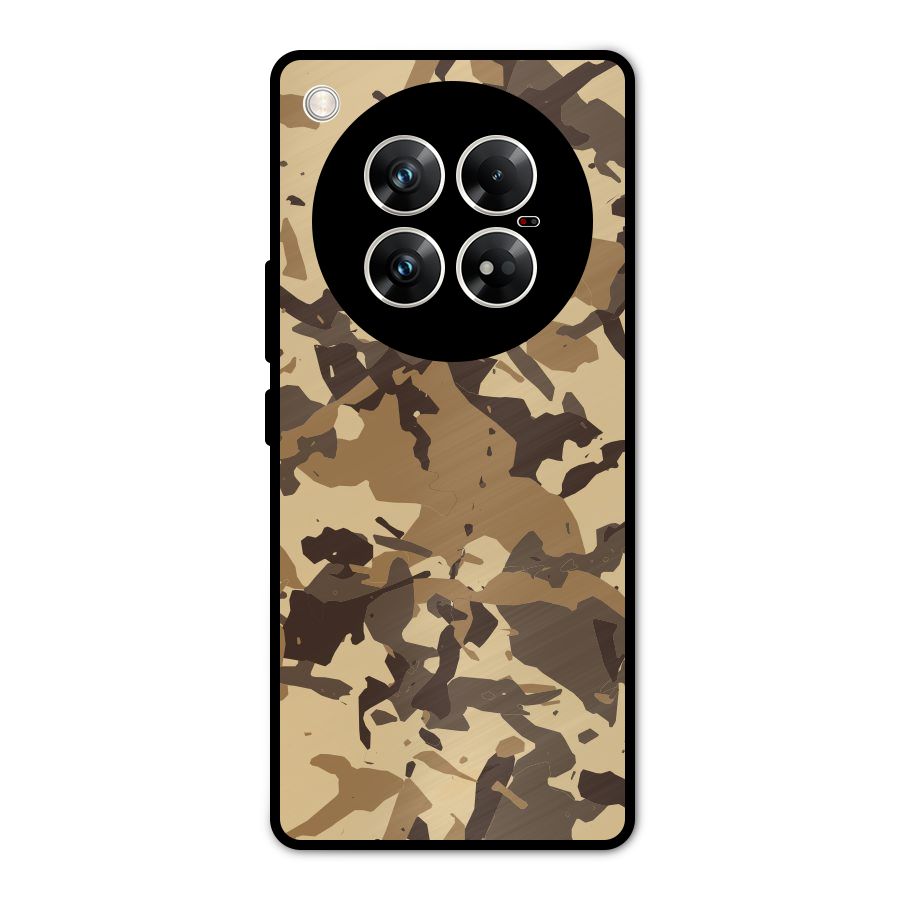 Brown Camouflage Army Metal Back Case for Infinix Zero 40 5G