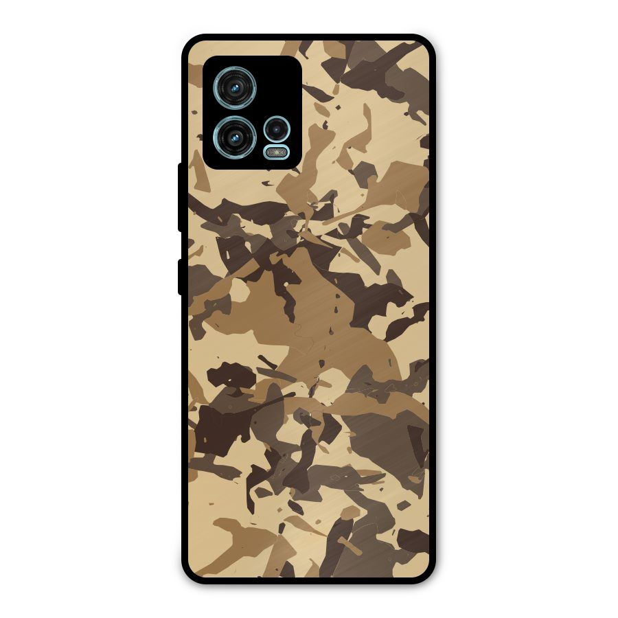 Brown Camouflage Army Metal Back Case for Moto G72