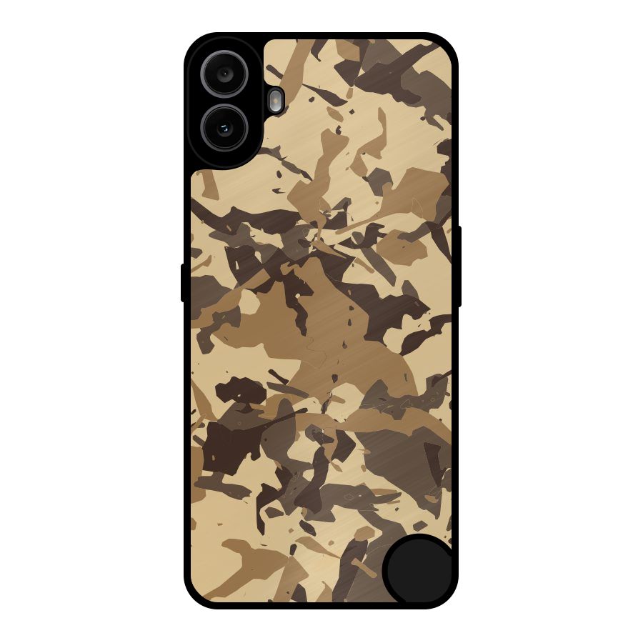 Brown Camouflage Army Metal Back Case for Nothing CMF Phone 1